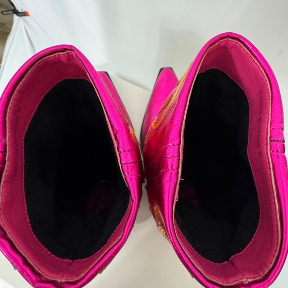 Azalea Wang New Boots Metallic Pink & Orange 10 - Picture 6 of 10